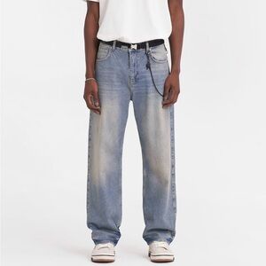 Relaxed Fit Light Blue Jeans for Men